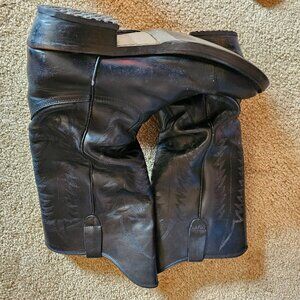 Golden Goose Black Leather Western Boots Size 42